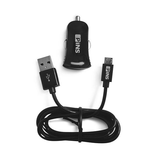 Pins Car Charger 2100 mA With Data Micro USB Cable