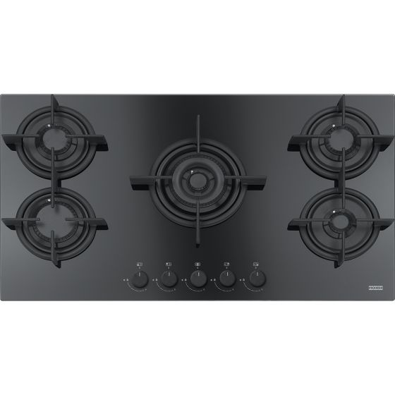 Franke Built In Gas Hob, 5 Burners, Glass Black - FHCR9054GTCHEBKC