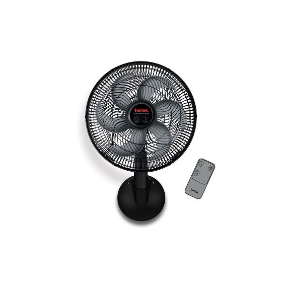 مروحة حائط تيفال سايلنس فورس مع ريموت كنترول، 16 بوصة، اسود - VG4151EE