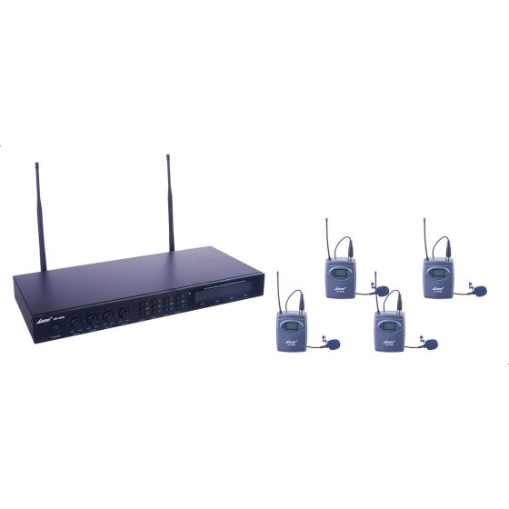 4 ميكروفونات لاسلكية لان، اسود - UR-400B