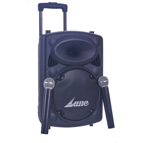 Lane Wired Subwoofer with 2 Wireless Microphone, Black - A-108B