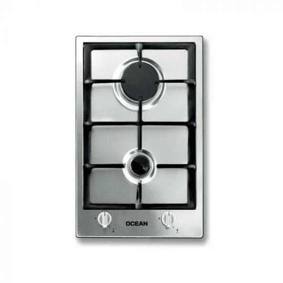 Ocean Gas Built-in Hob, 30 Cm, 2 Burners, Stainless Steel - PW32PROCE2