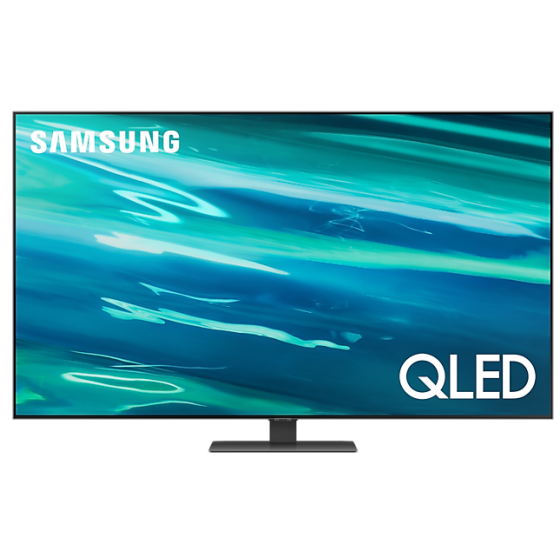 شاشة تلفزيون سامسونج سمارت 55 بوصة QLED بدقة 4K UHD مع ريسيفر داخلي - QA55Q80AAUXEG