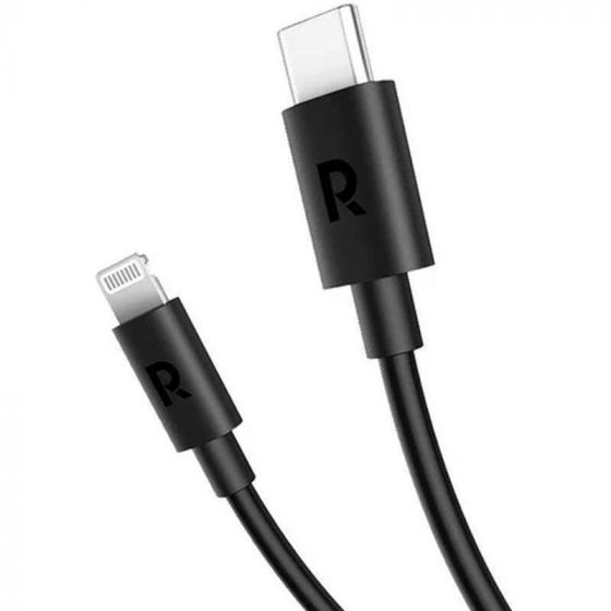 كابل USB-C الى لايتنينج راف باور، 1 متر، اسود - RP-CB1016