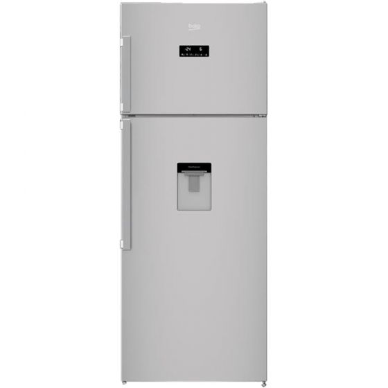 Beko Digital Freestanding Refrigerator, No Frost, 2 Doors, 18 FT, Silver - RDNE500E12DS