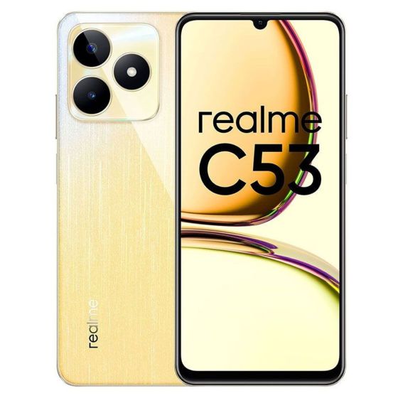 ريلمي C53 بشريحتين، سعة 128 جيجا، رام 6 جيجا، شبكة 4G - ذهبي، بدون ضمان