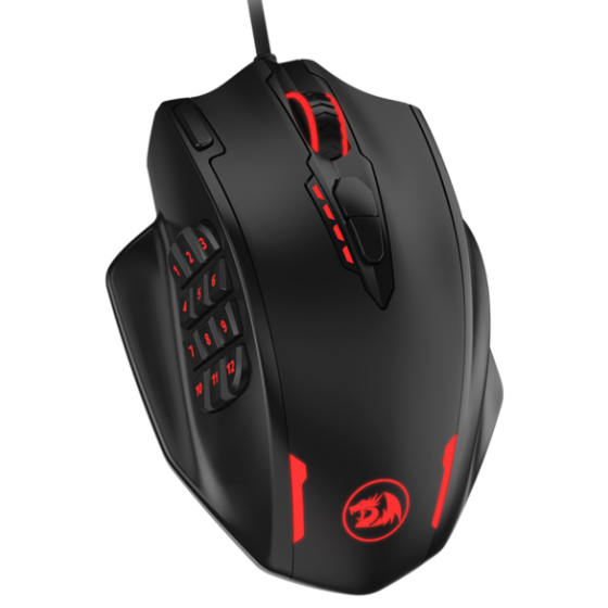 Redragon IMPACT MMO Wired Gaming Mouse, Black - M908
