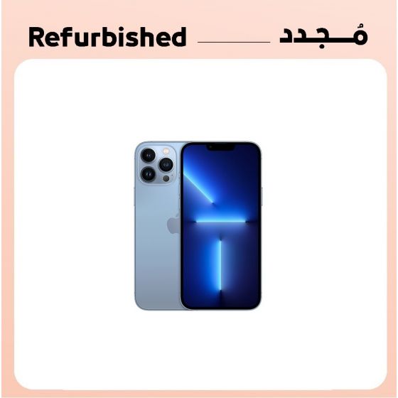 ابل ايفون 13 برو ماكس مجدد، 256 جيجا، رام 6 جيجا، شبكة 5G ، سيرا بلو، فئة ذهبية- ضمان سنة