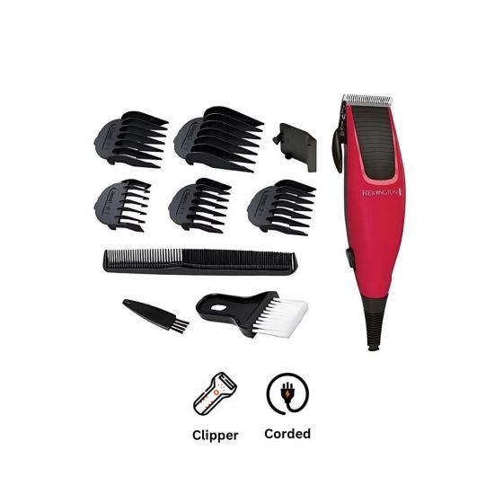 Remington Corded Hair Clipper, Red/Black - HC5018