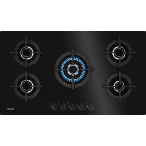Zanussi Gas Built-In Hob, 5 Burners, Black-  ZGO98520BA
