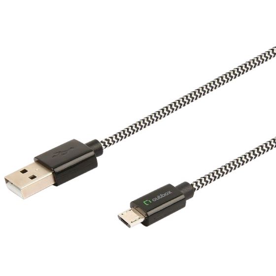 كابل مايكرو USB اوت بوكس للشحن ونقل البيانات، 2 متر - اسود