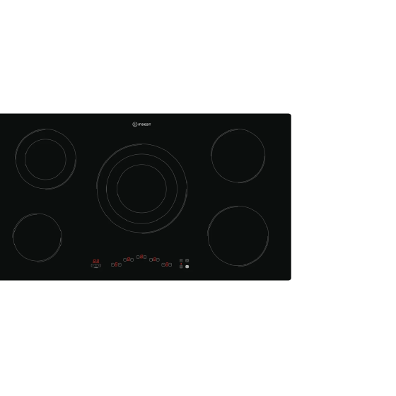 Indesit Built-in Electric Hob, 5 Burners, Black - RI 9112 BI