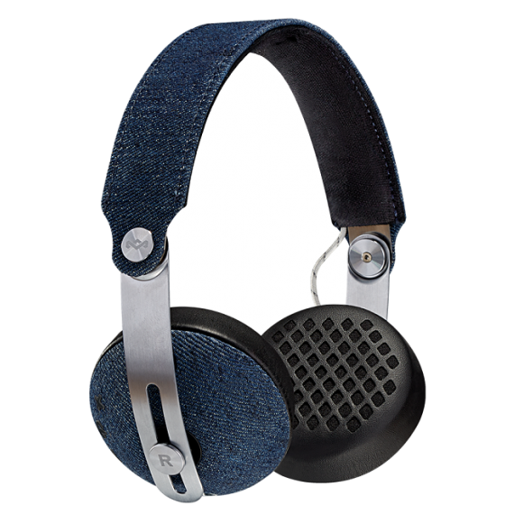 House of Marley Rise BT On Ear Wireless Headphones With Microphone, Denim - EM- JH111- DN