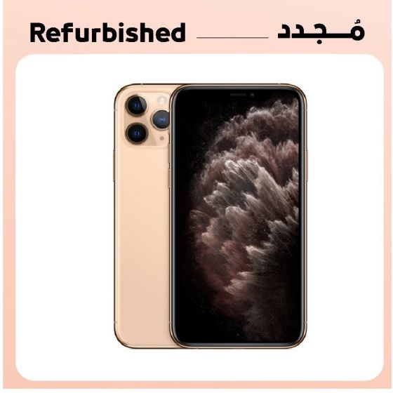 ابل ايفون 11 برو ماكس مجدد، 256 جيجا، 4 جيجا رام، شبكة 4G LTE، شريحة اتصال واحدة - ذهبي، فئة بلاتنيوم، ضمان 12 شهر