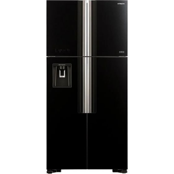 Hitachi No Frost Side-By-Side Refrigerator, 760 Liters, Inverter, Black - RW760PUK7GBK
