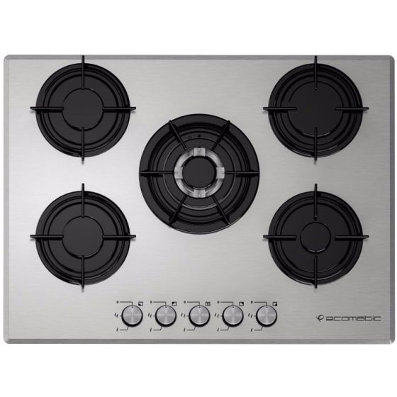 Ecomatic Gas Built-In Hob, 5 Burners, Stainless Steel- S703ANC