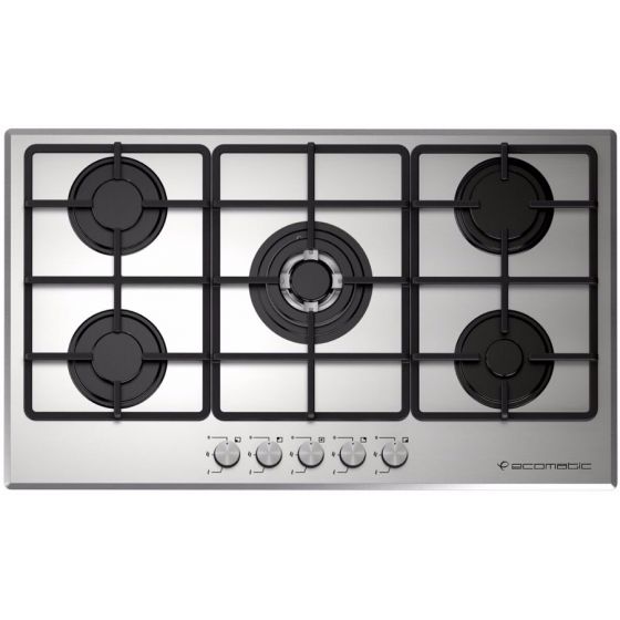 Ecomatic Gas Built-In Hob, 5 Burners, Stainless Steel- S9003M