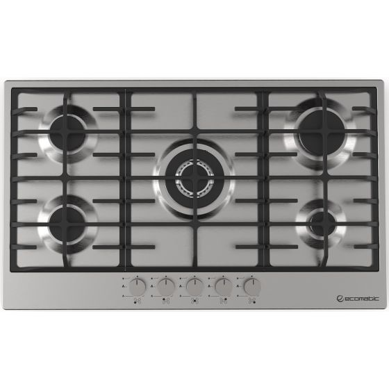 Ecomatic Gas Built-In Hob, 5 Burners, Stainless Steel - S903C