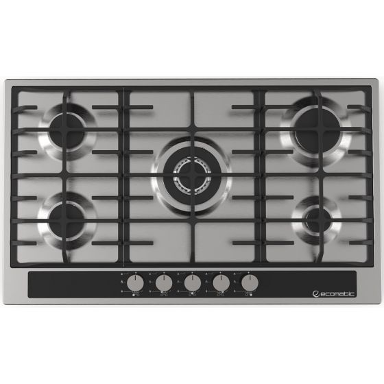 Ecomatic Gas Built-In Hob, 5 Burners, Stainless Steel- S903GC