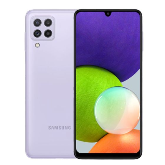 سامسونج جالكسي A22 بشريحتين اتصال، 128 جيجا، 4 جيجا رام، شبكة 4G LTE- بنفسجي