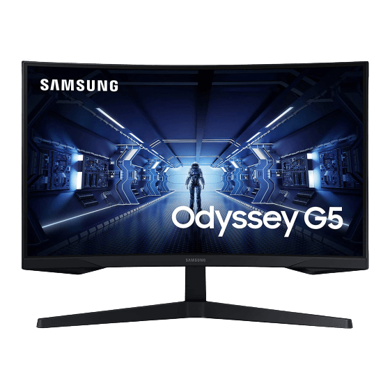 Samsung Odyssey G5 27 Inch, 144Hz, 1ms, WQHD LED Curved Gaming Monitor, Black - LC27G55TQBMXEG