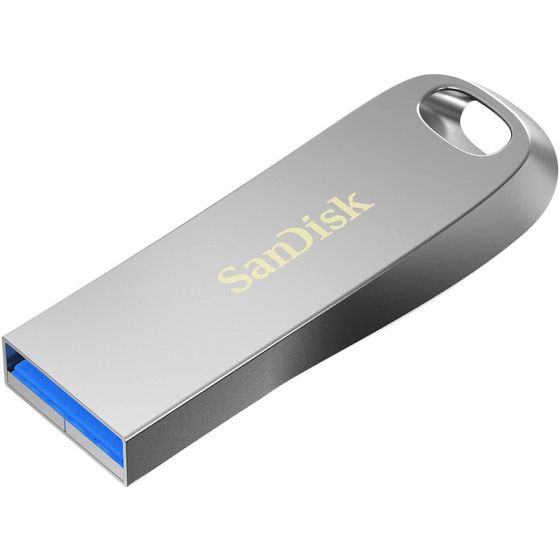 SanDisk Ultra Luxe USB Flash Drive, 64GB, USB 3.1, Silver - SDCZ74-064G-G46