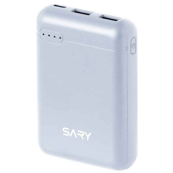 Sary Power Bank 10000mAh, 2 USB Ports, White - S100