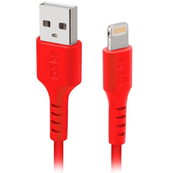 كابل لايتنينج اس بي اس للشحن ونقل البيانات، 1 متر، احمر - TECABLEUSBIP5R
