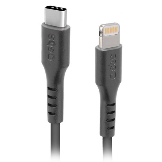 كابل USB فئة C إلى لايتنينج اس بي اس،1 متر، اسود - TECABLELIGTC1K