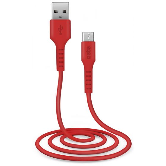 SBS Micro USB Charge and Data Transfer Cable, 1 Meter, Red - TECABLEMICROR