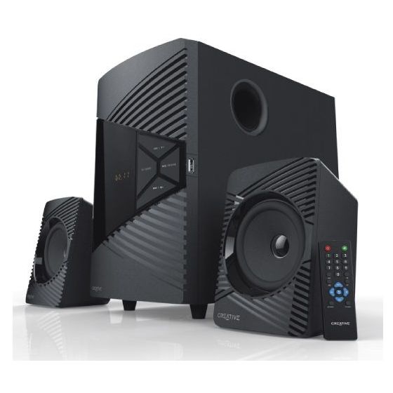 مكبر صوت بلوتوث مع صب ووفر كريتيف اس بي اس 2.1، اسود- E2500
