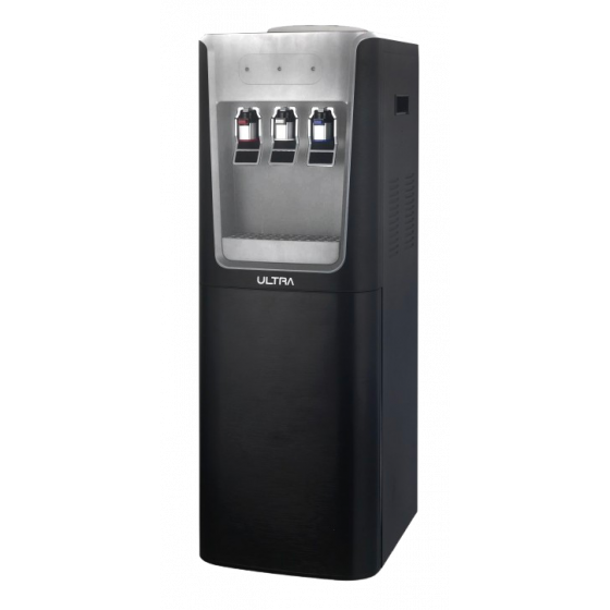 ULTRA  Hot, Cold and Normal Water Dispenser with Cabinet, 3 Taps, Black and Grey- UWD3CBGE
