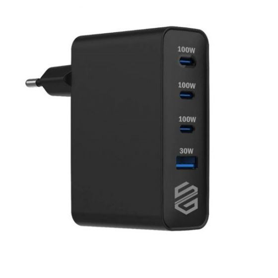 Smart Gate Wall charger, 100 Watt, 4 USB Ports - Black