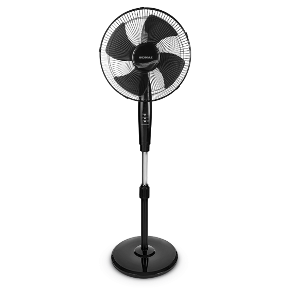 Sonai Stand Fan with Remote Control, 18 Inch, Black - MAR-1840