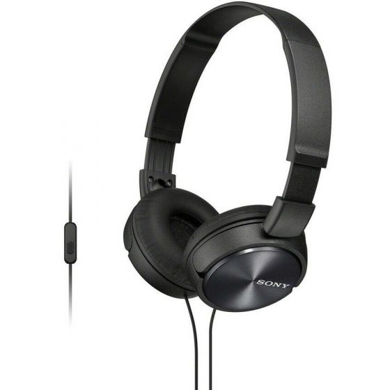 Sony Wired On-ear Headphones with Microphone, Black - MDR-ZX310AP/B