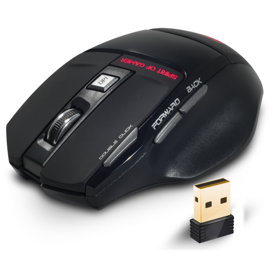 Spirit Of Gamer Optical Wireless Gaming Mouse, Black - PRO-M9