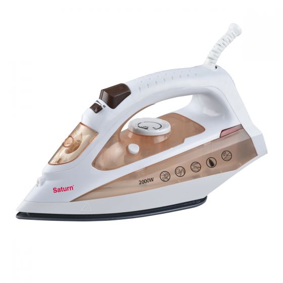 Saturn Steam Iron, 2000 Watt, White/Beige - STCC0221