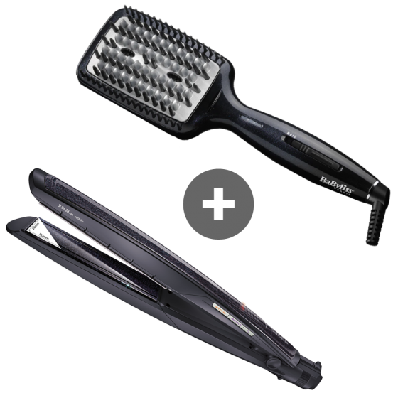 Babyliss Wet and Dry Slim Hair Straightener - ST327E with BaByliss 3D Liss Brush- HSB101E
