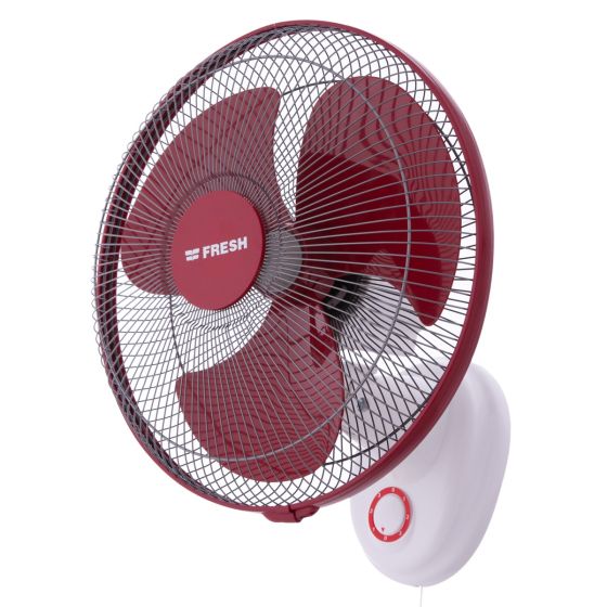 Fresh Brilliant Wall Fan, 16 Inch - Red 