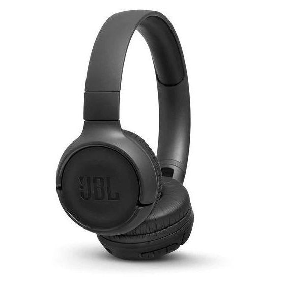JBL On-Ear Headphone Wireless with Microphone, Black - T500