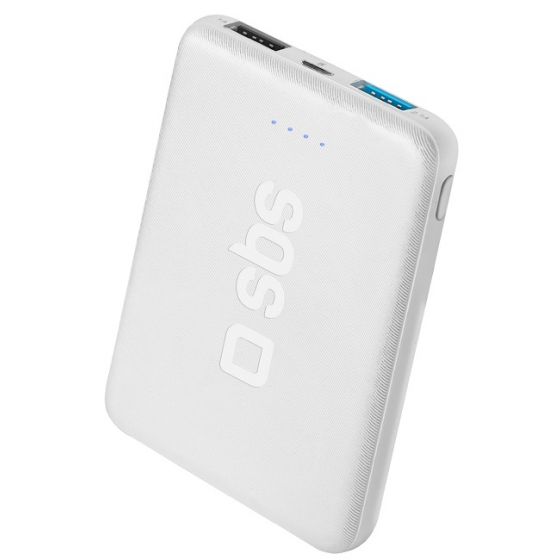 SBS Pocket Power Bank, 4000mAh, 2 Ports - White