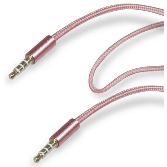 SBS Audio Stereo AUX Cable, 1 Meter, Pink - TECABLE35PINK