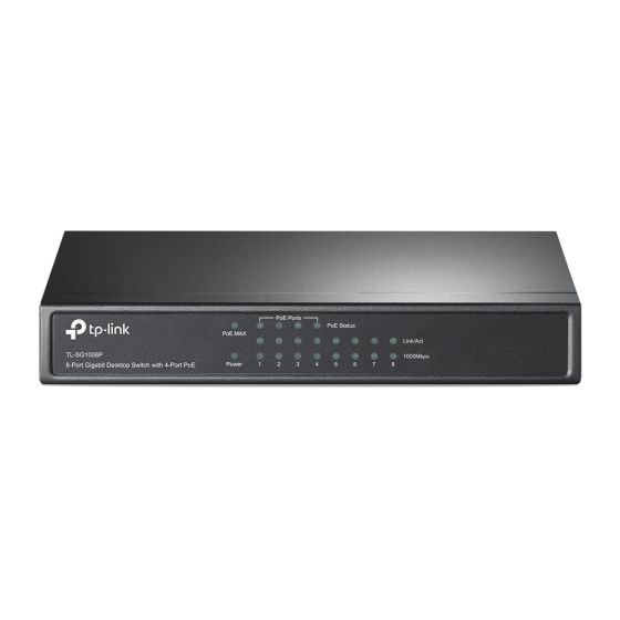 TP-Link Gigabit Desktop Switch, 8 Ports, Black- TL-SG1008P

