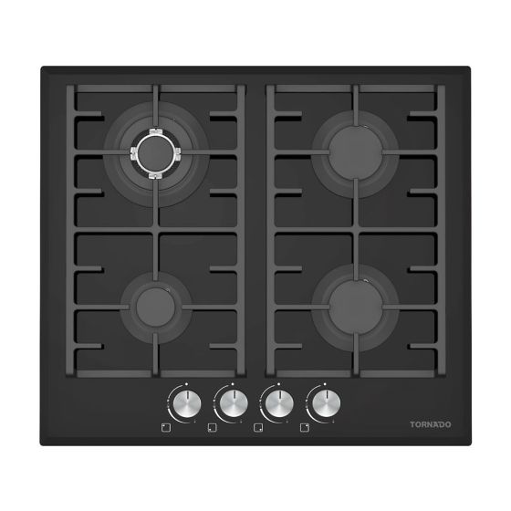مسطح غاز تورنيدو، بلت ان، 4 شعلة، اسود - GHV-M60CCU-G