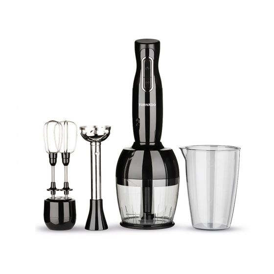 Tornado Hand Blender Set, 1000 Watt, Black - THB-1000MC