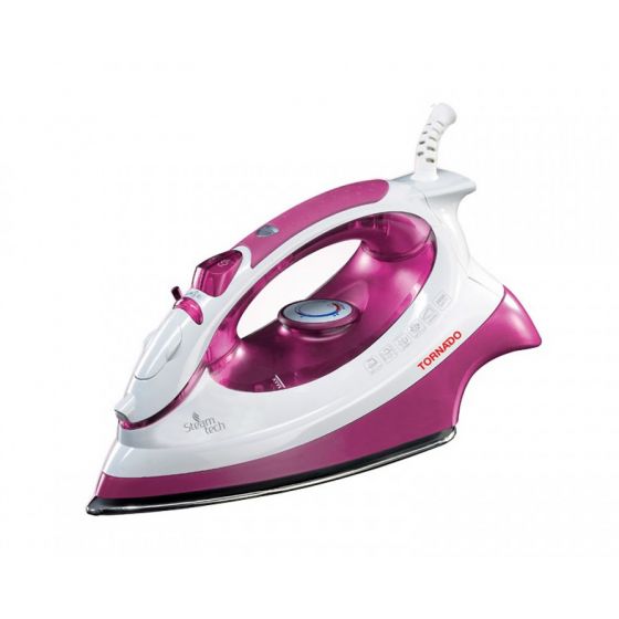 Tornado Steam Iron, Teflon Non-Stick Plate, 2000 Watt, Purple/White- TA-2000S
