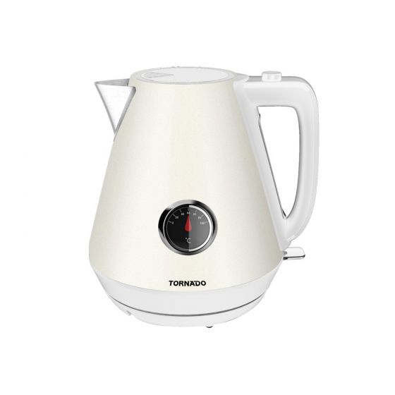 Tornado Electric Kettle, 1.7 Liter, 2200 Watt, White - TKP-2217-TC