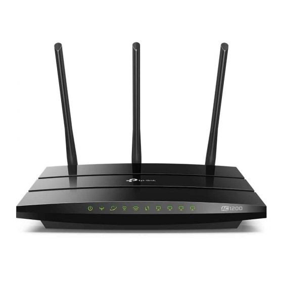 TP-Link AC1200 Wi-Fi VDSL-ADSL Modem Router, 4 Ports, Black - Archer VR400