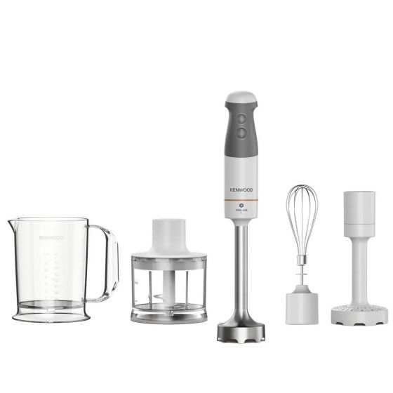 Kenwood Triblade XL Hand Blender with Attachments, 500ml, 850W, White - HBM40.306WH