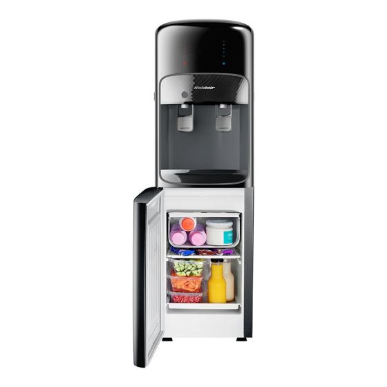Koldair Classic A Hot and Cold Water Dispenser with Refrigerator, 2 Taps - Black